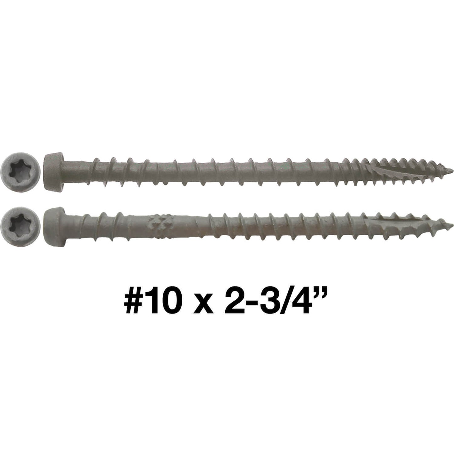 #10 x 2-3/4" Colored Composite Decking Wood Screw with Torx/Star Drive Head - Exterior Coated ACQ Lumber Compatible