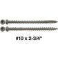 #10 x 2-3/4" Colored Composite Decking Wood Screws with Torx/Star Drive Head (T20 Bit), Exterior Coated, Compatible with Pressure Treated and ACQ Lumber
