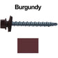 10 x 2" - Mini Driller Sheet Metal Roofing Screw - Hex Washer Head -  Self starting metal to wood siding screws. EPDM washer. Colored head.