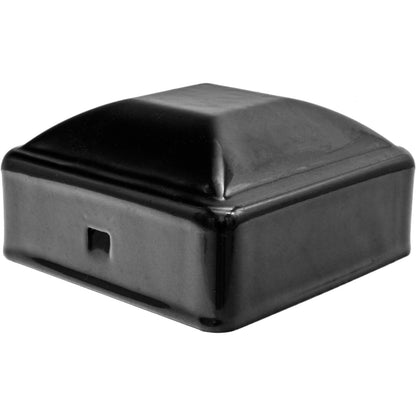 Ornamental Iron Fence Post Caps for Wrought Iron Fences – Black Powder Coated Square Fence Post Caps (3 Sizes)