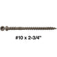 #10 x 2-3/4" Colored Composite Decking Wood Screw with Torx/Star Drive Head - Exterior Coated ACQ Lumber Compatible