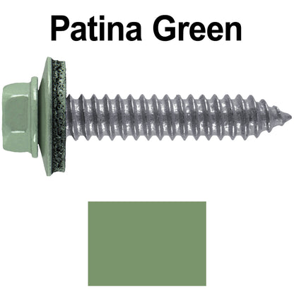 17 x 1-1/2 Metal Roofing Screws - Metal Panel to Metal Purlins and Recovery Screws - Hex Washer Head - EPDM washer.