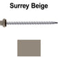 10 X 3" Zinc Aluminum Cap MINI-DRILLER Roofing Screws HI-LO THREAD Zinc Plated Carbon Steel Shank - EPDM Washer - Colored head
