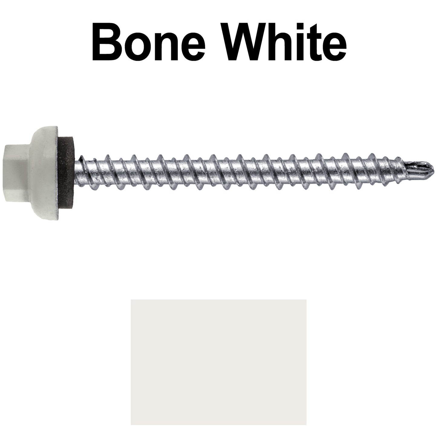 10 X 2” Zinc Aluminum Cap MINI-DRILLER Roofing Screws HI-LO THREAD Zinc Plated Carbon Steel Shank - EPDM Washer - Colored head