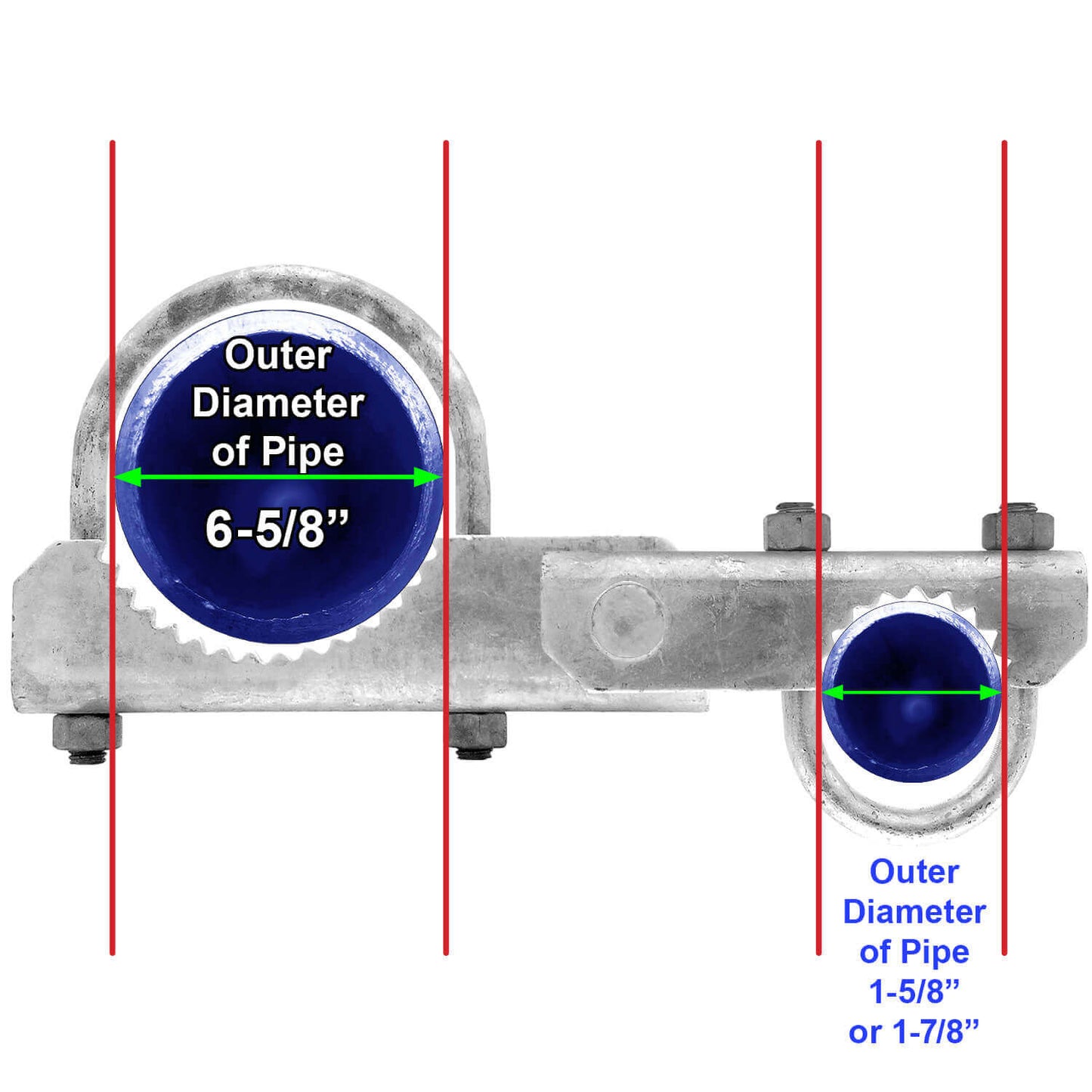 Chain Link Fence 180 Degree Commercial Duty Gate Hinge - Chain Link Post Gate Hinge - Hinge "U" Bolts Included - 2 Hinge Assy.