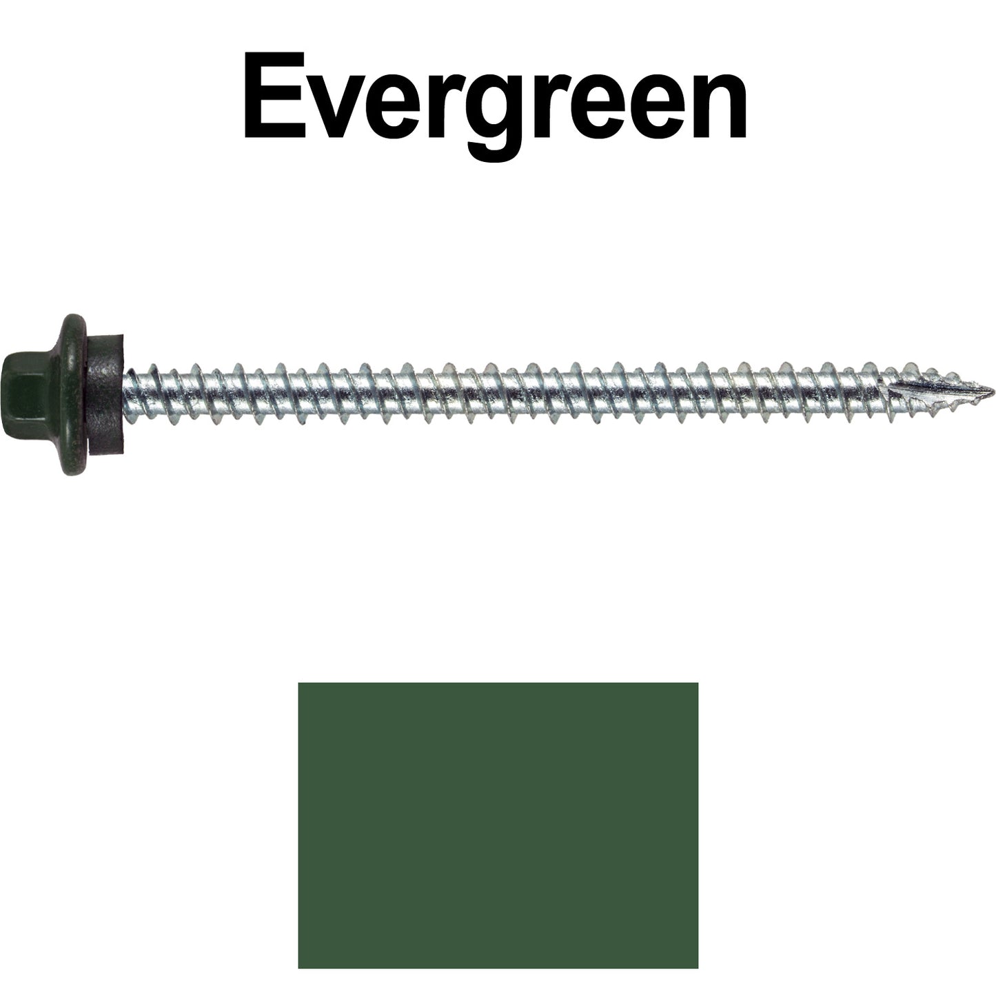 10 x 3” - STAINLESS HEX / ZINC Sheet Metal Roof Screw. Self starting metal to wood siding screws. EPDM washer. Colored head.