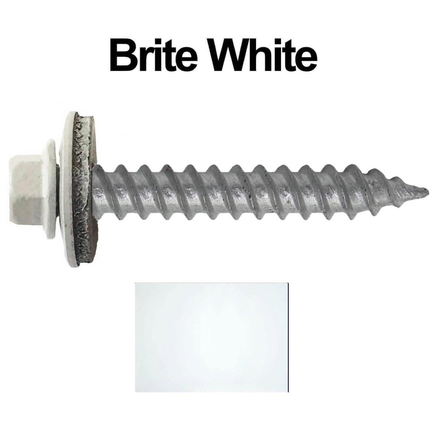 12 x 1-1/2"  Metal ROOFING SCREWS - Hex Washer Head - Self starting/self tapping - EPDM washer. Colored head.