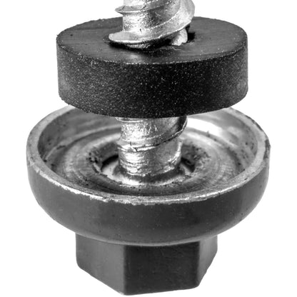 10 X 2-1/2" Zinc Aluminum Cap MINI-DRILLER Roofing Screws HI-LO THREAD Zinc Plated Carbon Steel Shank - EPDM Washer - Colored head