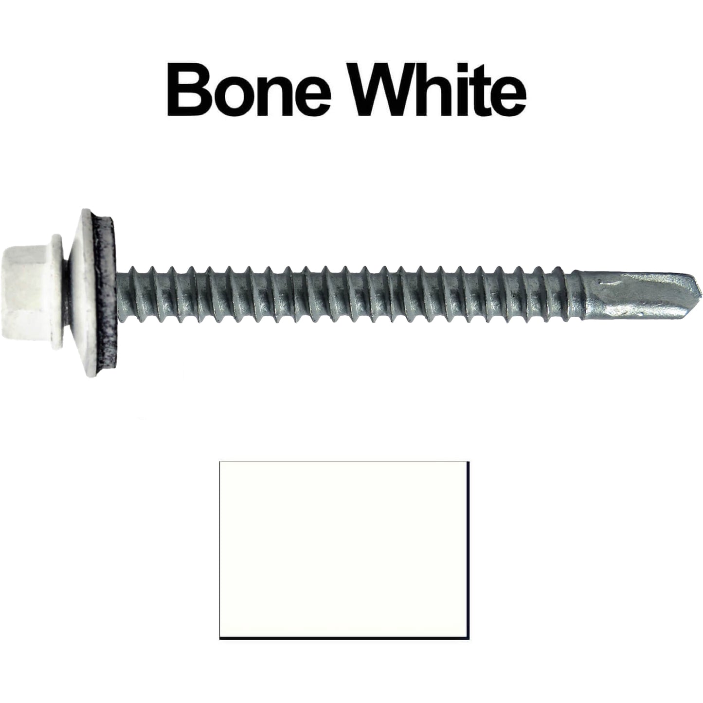 #12 X 3" Metal to Metal Type #3 Roofing Screws - Hex Washer Head - Self starting/self tapping - 5/8" EPDM washer. Colored head.