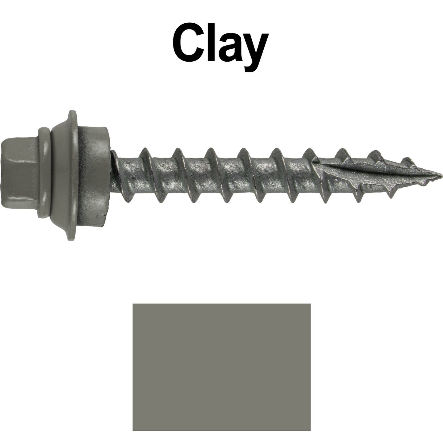 12 X 1-1/2" Metal Roofing Screws For OSB and Plywood - Galvanized Metal to Wood Type 17 Tip - 1/4" Hex Head - Assembled EPDM Washer