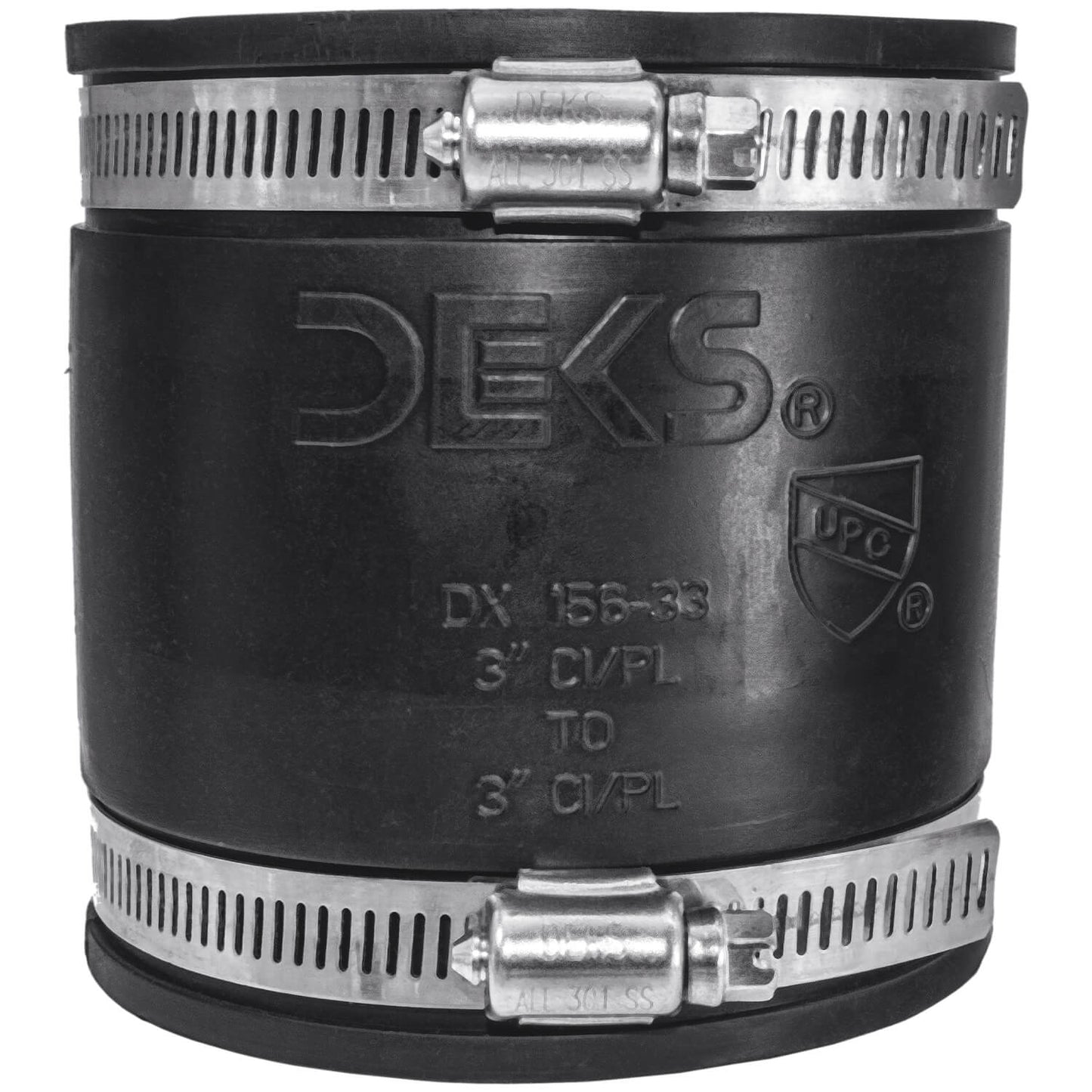 DEKS  Flexible Pipe Coupler - Leak-Proof for Clay, PVC, Copper, and Steel Connections