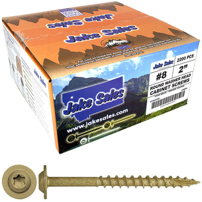 #8 Bronze Star Exterior Coated Modified Truss Head Cabinet Wood Screw Torx/Star Drive Head - Multipurpose Exterior Coated Torx/Star Drive Wood Screws