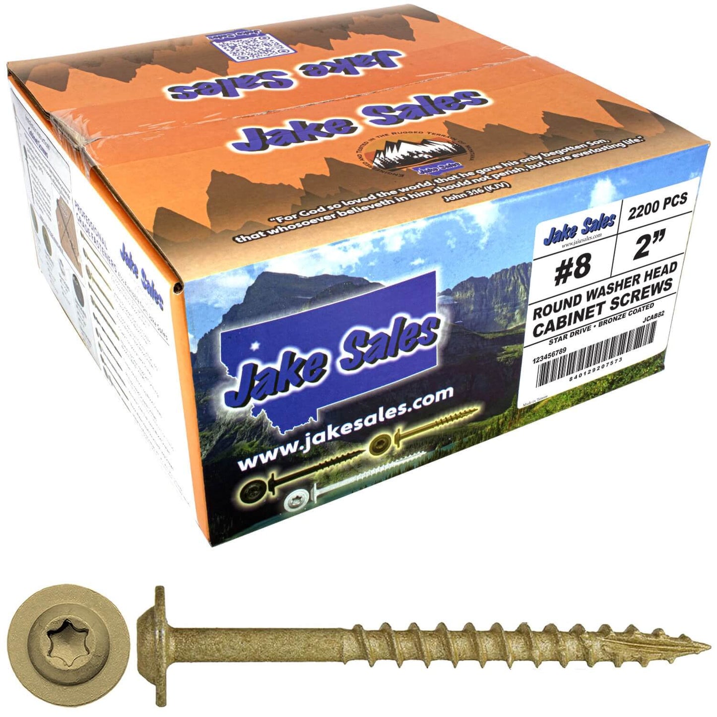 #8 Bronze Star Exterior Coated Modified Truss Head Cabinet Wood Screw Torx/Star Drive Head - Multipurpose Exterior Coated Torx/Star Drive Wood Screws