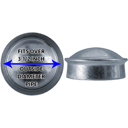 Galvanized Pressed Steel Chain Link Fence Post Caps