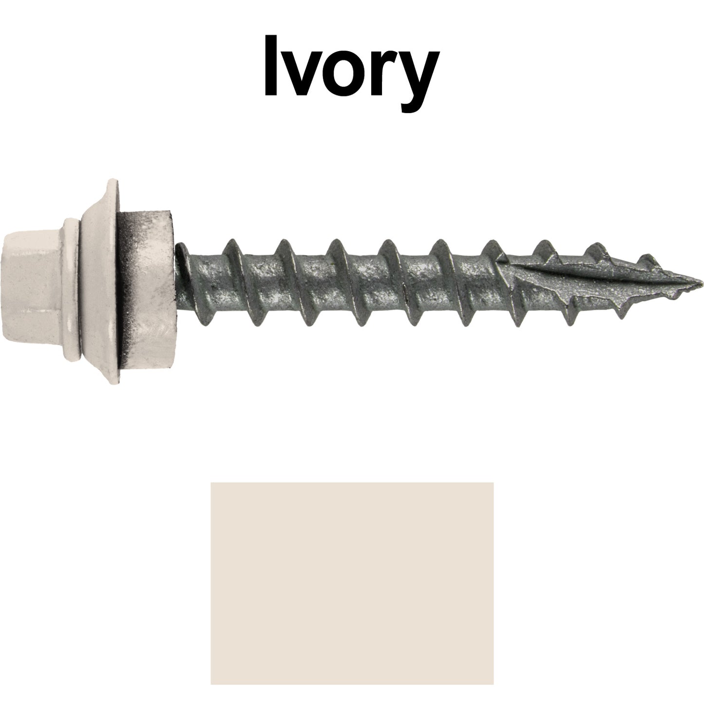 12 X 1-1/2" Metal Roofing Screws For OSB and Plywood - Galvanized Metal to Wood Type 17 Tip - 1/4" Hex Head - Assembled EPDM Washer