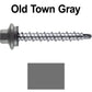 #10 x 1-1/2" Stainless Steel Mini Driller Sheet Metal Roofing Screw - Hex Washer Cap - Self starting metal to wood siding screws - EPDM washer. Colored head.