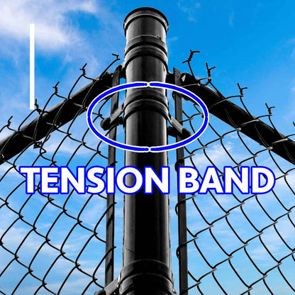 Tension Bands for Chain Link Fence -  BLACK Powder Coated Chain Link Tension Band