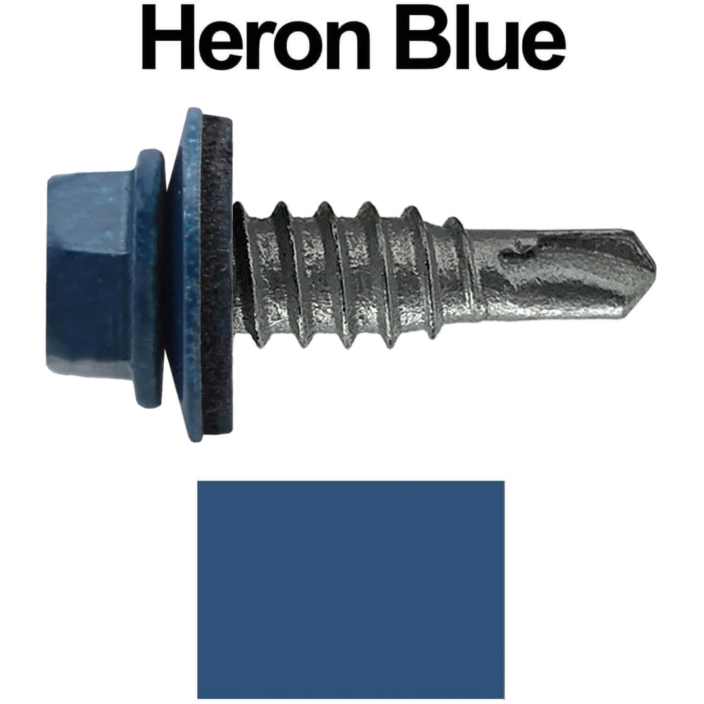 #14 x 7/8" Stitch Tek Metal to Metal Type #1 Roofing Screws - Hex Washer Head - Drill Point - 9/16" EPDM washer.