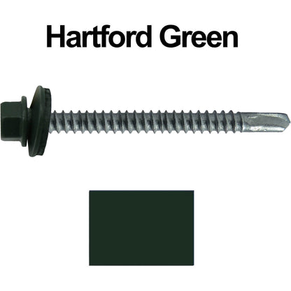 #12 X 3" Metal to Metal Type #3 Roofing Screws - Hex Washer Head - Self starting/self tapping - 5/8" EPDM washer. Colored head.