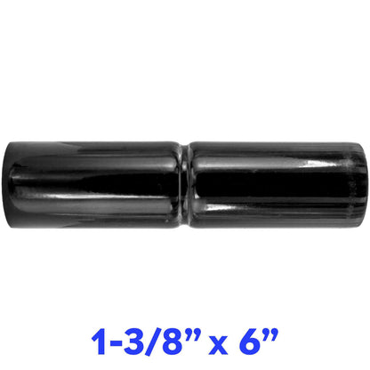 Black Top Rail Sleeve fits Over top rail to join together another top rail of equal diameter. Top Rail Sleeves can also be called a chain link fence Top Rail Connector or Top Rail Adapter