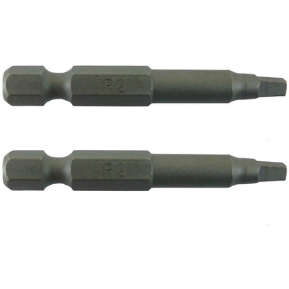 SQUARE BIT DRIVERS: 2 inch - #1, #2, #3  Robertson (R1/R2) - Quick-Change Shank
