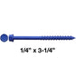 Blue Carbon Steel Hex Head Concrete Anchor Screws. Carbon Steel Hardened - Interior & Exterior Coated Rust and Corrosion Resistant Screws