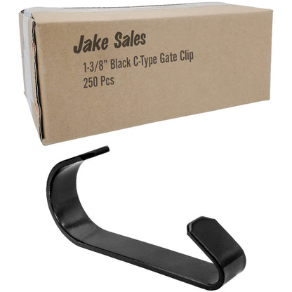 1-3/8" BLACK GATE CLIP - PRESSED STEEL - POWDER COATED