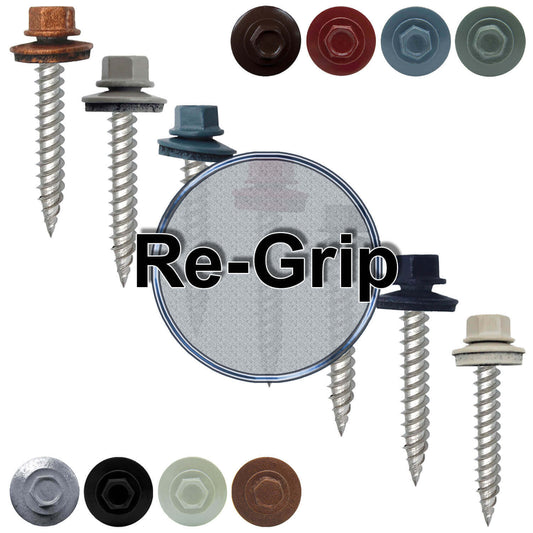 12 x 1-1/2" Stainless Steel Metal Roofing Screw - Hex Washer Head - Self starting/self tapping - EPDM washer. Colored head.