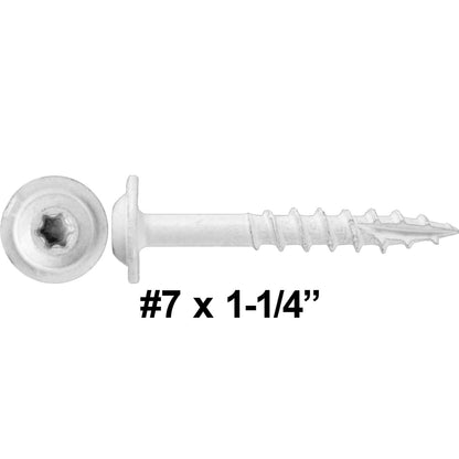 #7 Interior / Exterior Coated Round Head - Wood Screw with Torx/Star Drive Head.