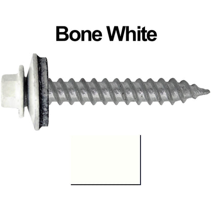 #12 x 1-1/2"  RE-GRIP METAL ROOFING SCREWS - Hex Washer Head - Self starting/self tapping - EPDM washer. Colored head.