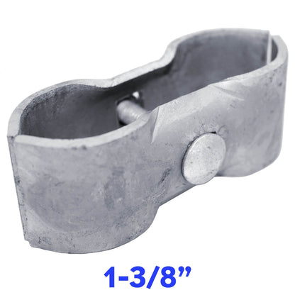 Galvanized Chain Link Fence Panel Clamps with Bolts & Nuts - Saddle Clamps for Dog Kennels & Temporary Fencing
