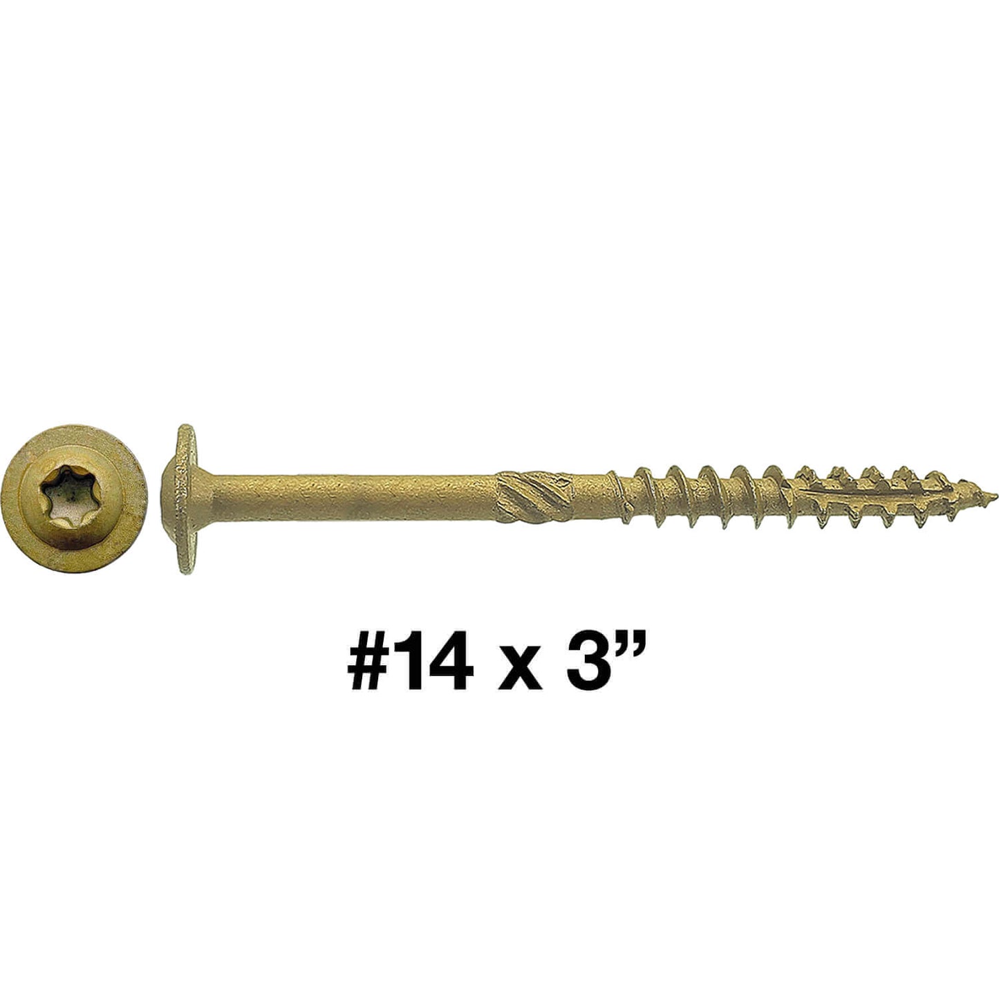 #14 Construction Lag Screws - Exterior Coated Torx/Star Drive Heavy Duty Structural Lag With Modified Truss Washer Head