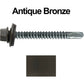 #12 x 2-1/2" Metal to Metal Type #3 Metal Roofing Screws - Hex Head Drill Point - 9/16" EPDM Washer. Colored head.