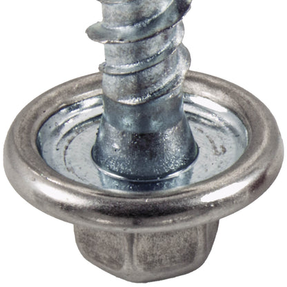 #10 x 2" Stainless Steel Mini Driller Sheet Metal Roofing Screw - Hex Washer Cap - Self starting metal to wood siding screws - EPDM washer. Colored head.