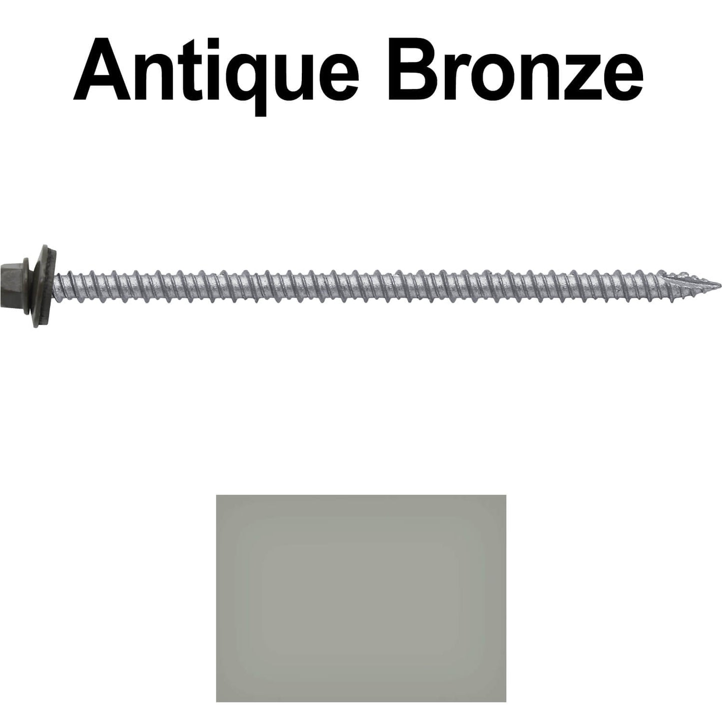 #10 x 4" Metal ROOFING SCREWS - Hex Washer Head - Self starting/self tapping - EPDM washer. Colored head.