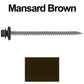 #9 x 3" Stainless Steel Metal Roofing Screws - Hex Washer Head - Self starting/self tapping - EPDM washer. Colored head.