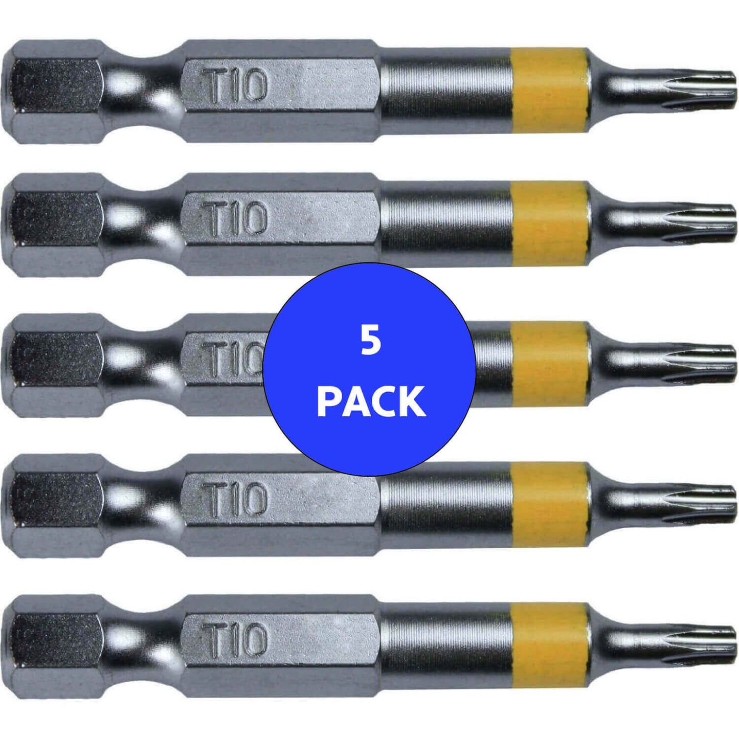 T10 (T-10) Torx/Star Driver Bit - Color Coded Torx/Star Drive Bit for Screws and Fasteners Requiring T10 (T-10) Size Bits