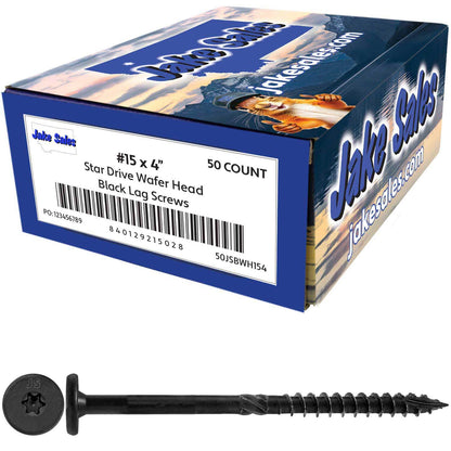 #15 Black Wafer Head Structural Lag Screws. Used for Log Construction, Timber Framing, Laminated Beams and Pole Barns Among Other Uses. T-30 Torx/Star Drive
