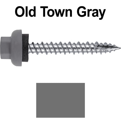10 X 1-1/2" HI-LO Zinc Aluminum Cap Metal Roofing Screws - Hex Washer Head - Self starting/self tapping - EPDM washer. Colored head.