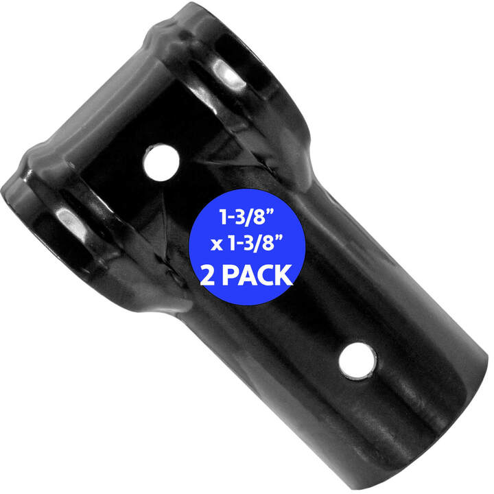 Black Chain Link Fence End Rail Panel Clamps for 1-3/8" and 1-5/8" Pipe. Add Extensions to Existing Fence or Connecting Fence Panels