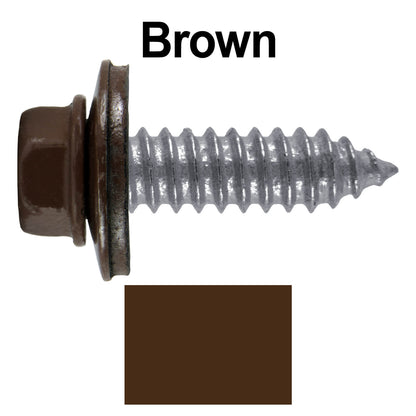 17 x 1"  Metal Roofing Screws - Metal Panel to Metal Purlins and Recovery Screws - Hex Washer Head - EPDM washer.