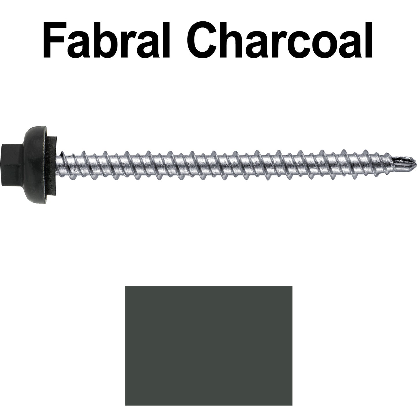 10 X 2-1/2" Zinc Aluminum Cap MINI-DRILLER Roofing Screws HI-LO THREAD Zinc Plated Carbon Steel Shank - EPDM Washer - Colored head