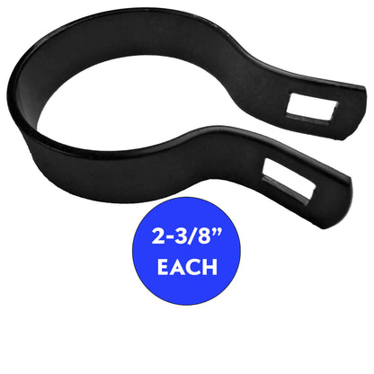 BLACK Powder Coated Chain Link Brace Band Brace Band for Chain Link Fence - Attach Top Rail to a Terminal Post, Corner Fence Post, End Fence Post, Gate Fence Post or Gate Frame
