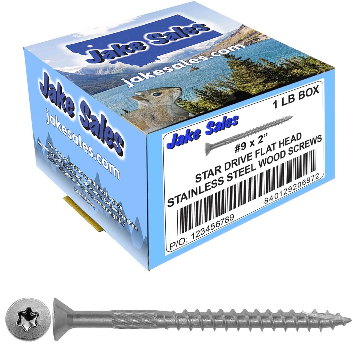 #9 Silver Star Stainless Steel Wood Screw Torx/Star Drive Head - Grade 300 Series Stainless Steel Torx/Star Drive Wood Screws