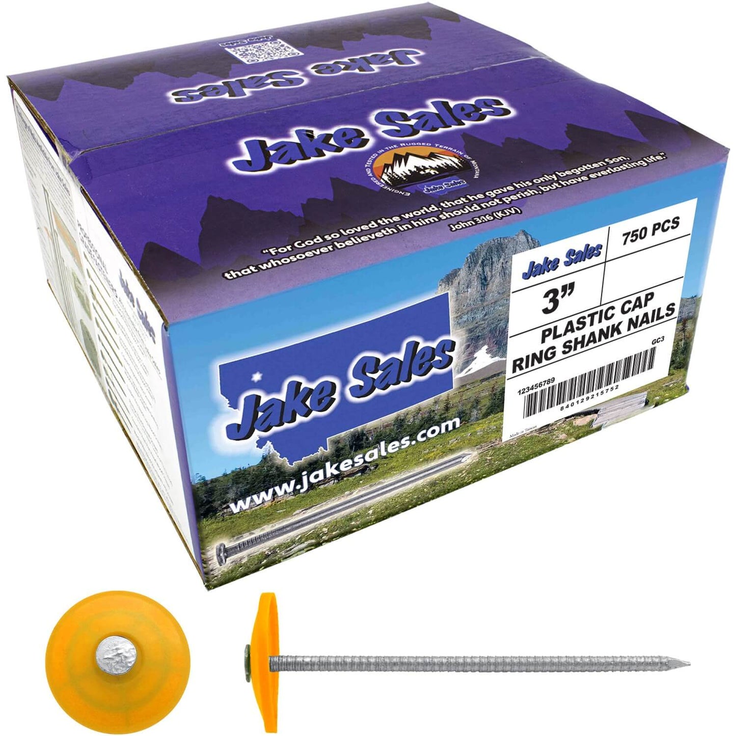 3 Inch Plastic Cap Ring Shank Nail