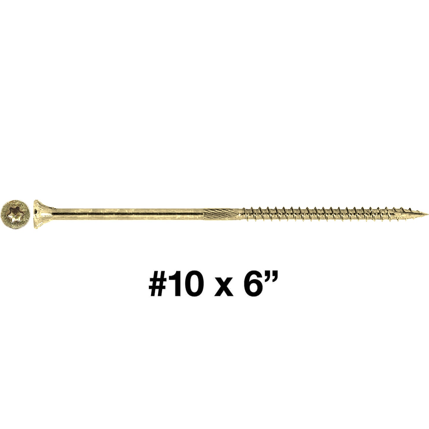 #10 Gold Star/Torx Drive Zinc Coated T-25 Flat Head Wood Screws