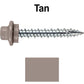 10 x 1-1/2" - STAINLESS HEX / ZINC Sheet Metal Roof Screw. Self starting metal to wood siding screws. EPDM washer. Colored head.
