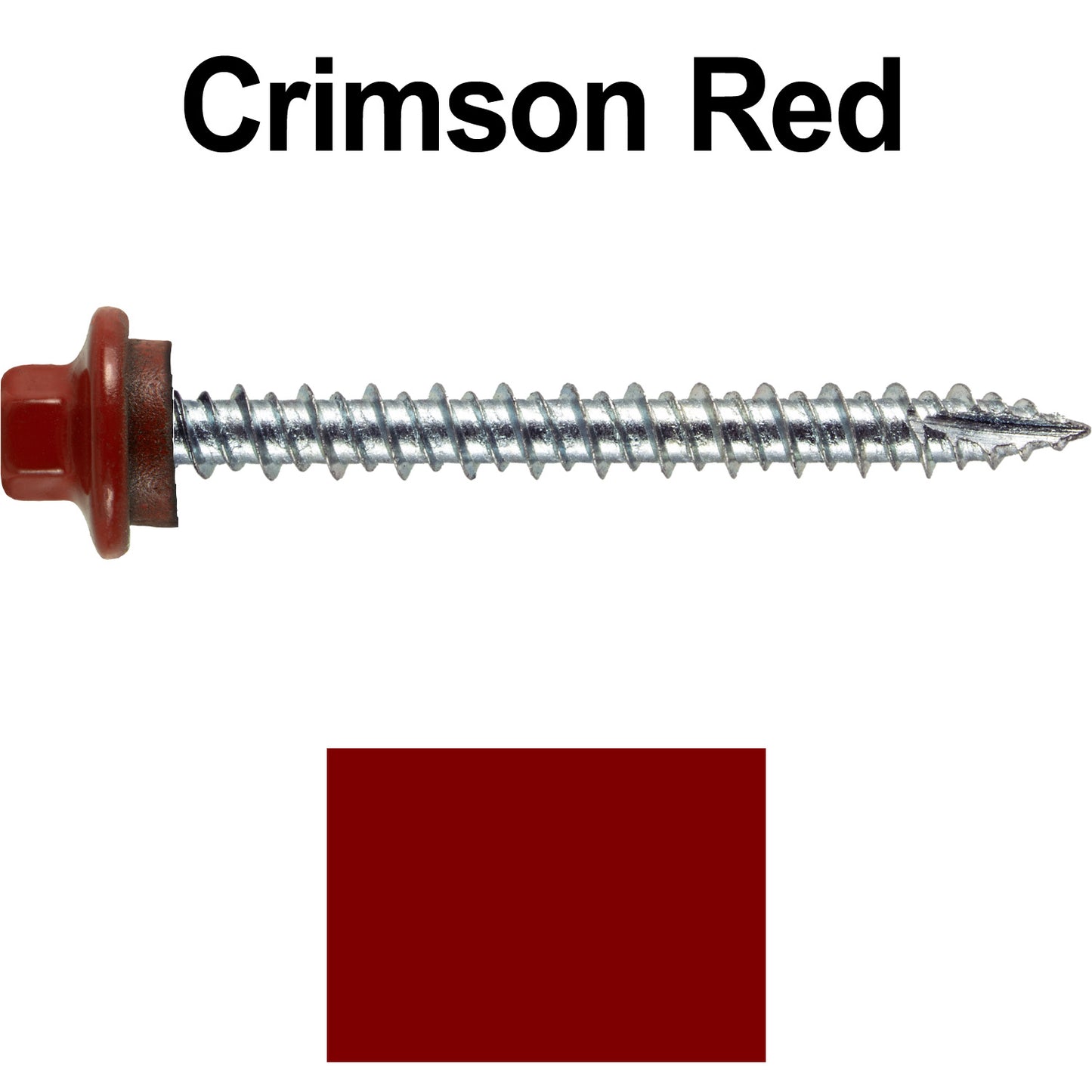 10 x 2” - STAINLESS HEX / ZINC Sheet Metal Roof Screw. Self starting metal to wood siding screws. EPDM washer. Colored head.
