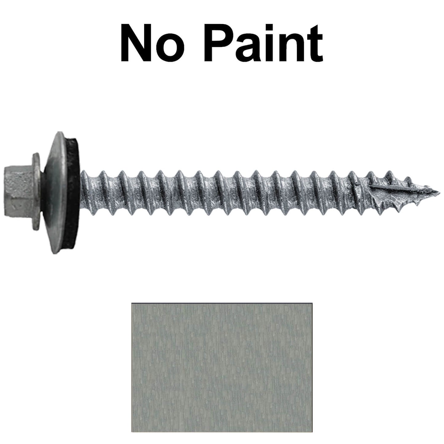 #12 x 2" RE-GRIP METAL ROOFING SCREWS - Hex Washer Head - Self starting/self tapping - EPDM washer. Colored head.
