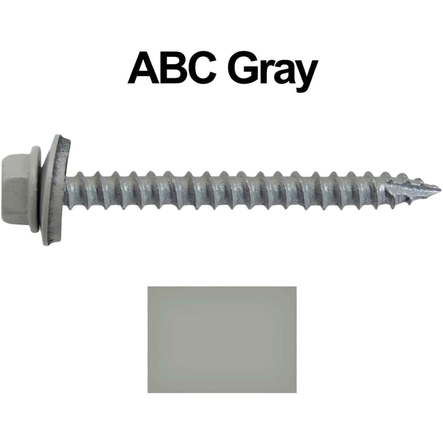 #14  x 2-1/2" Metal ROOFING SCREWS - Hex Washer Head - Self starting/self tapping - EPDM washer. Colored head.